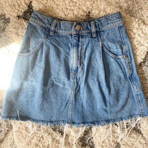 Free People Cosmic Denim Frayed Skirt